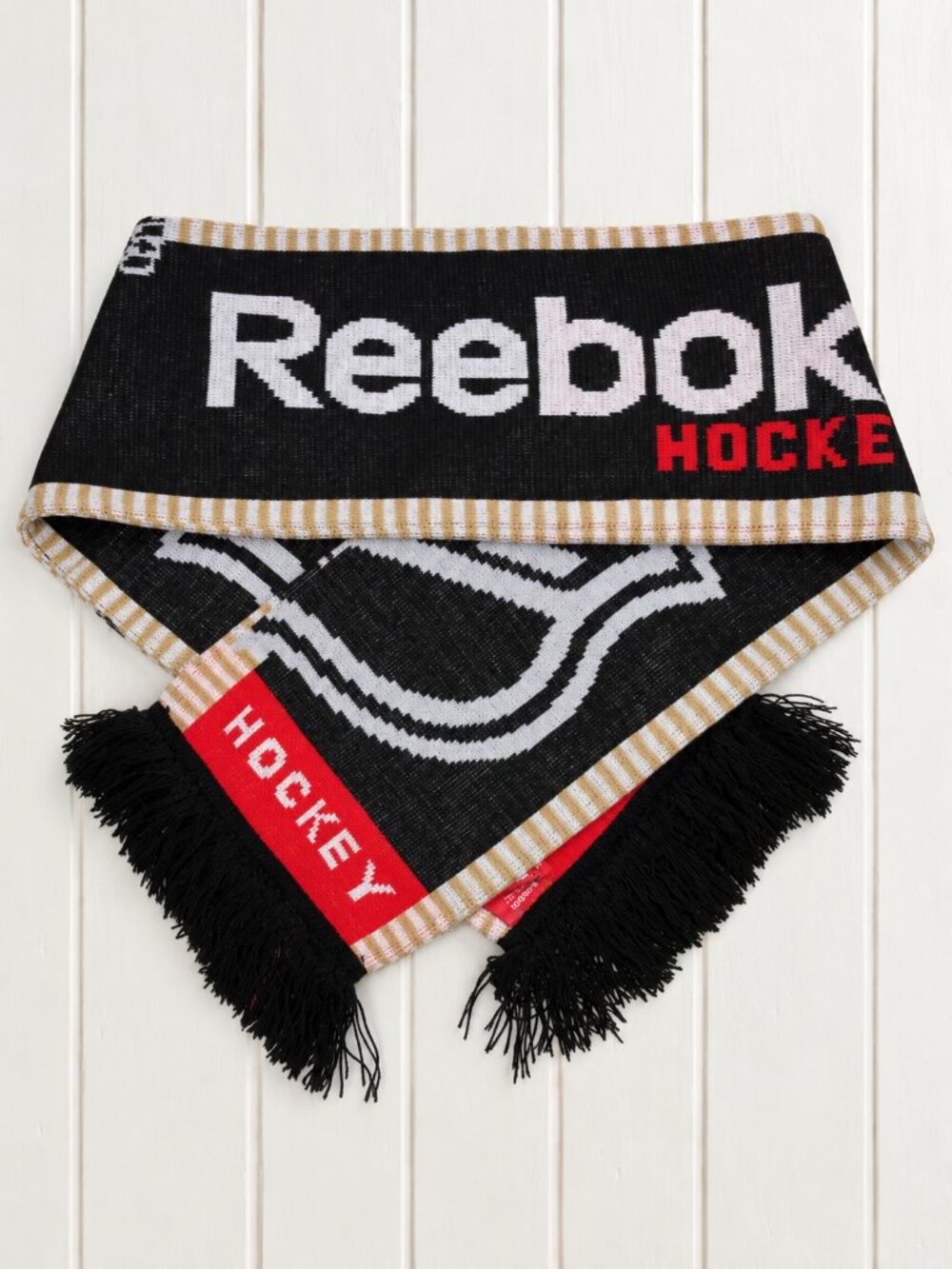 Reebok Face Off 2012 All Star Hockey Game Winter Scarf Black Red 52"